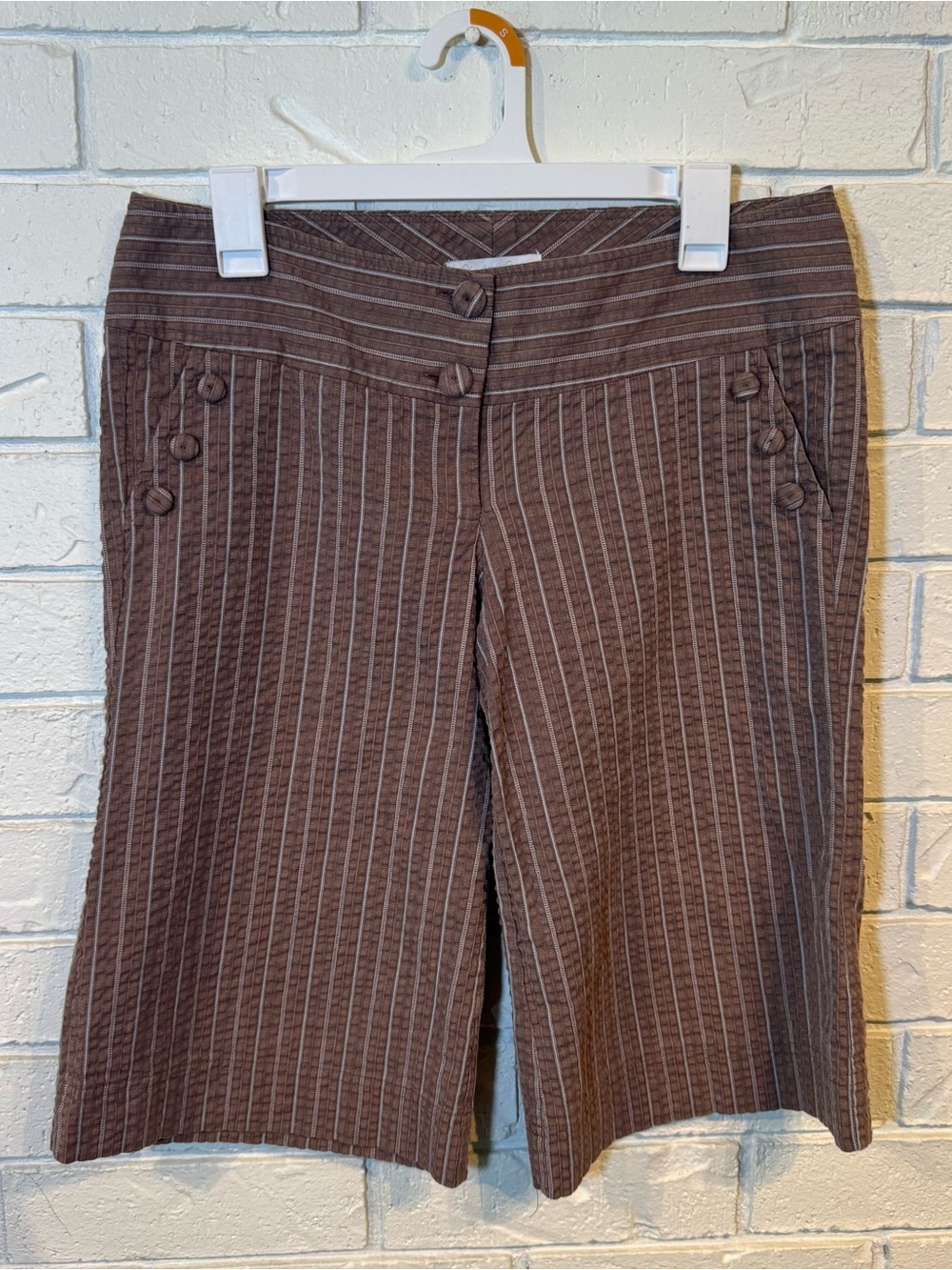 Vintage Y2K Charlotte Russe Brown Striped Bermuda Shorts Womens 11